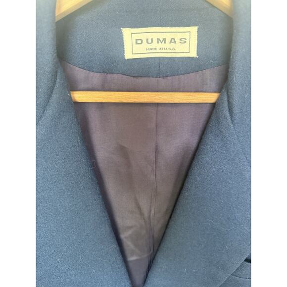 Vintage Dumas Womens Navy Wool Doublebreasted Blazer Size 10 Gold Buttons USA - Picture 2 of 13
